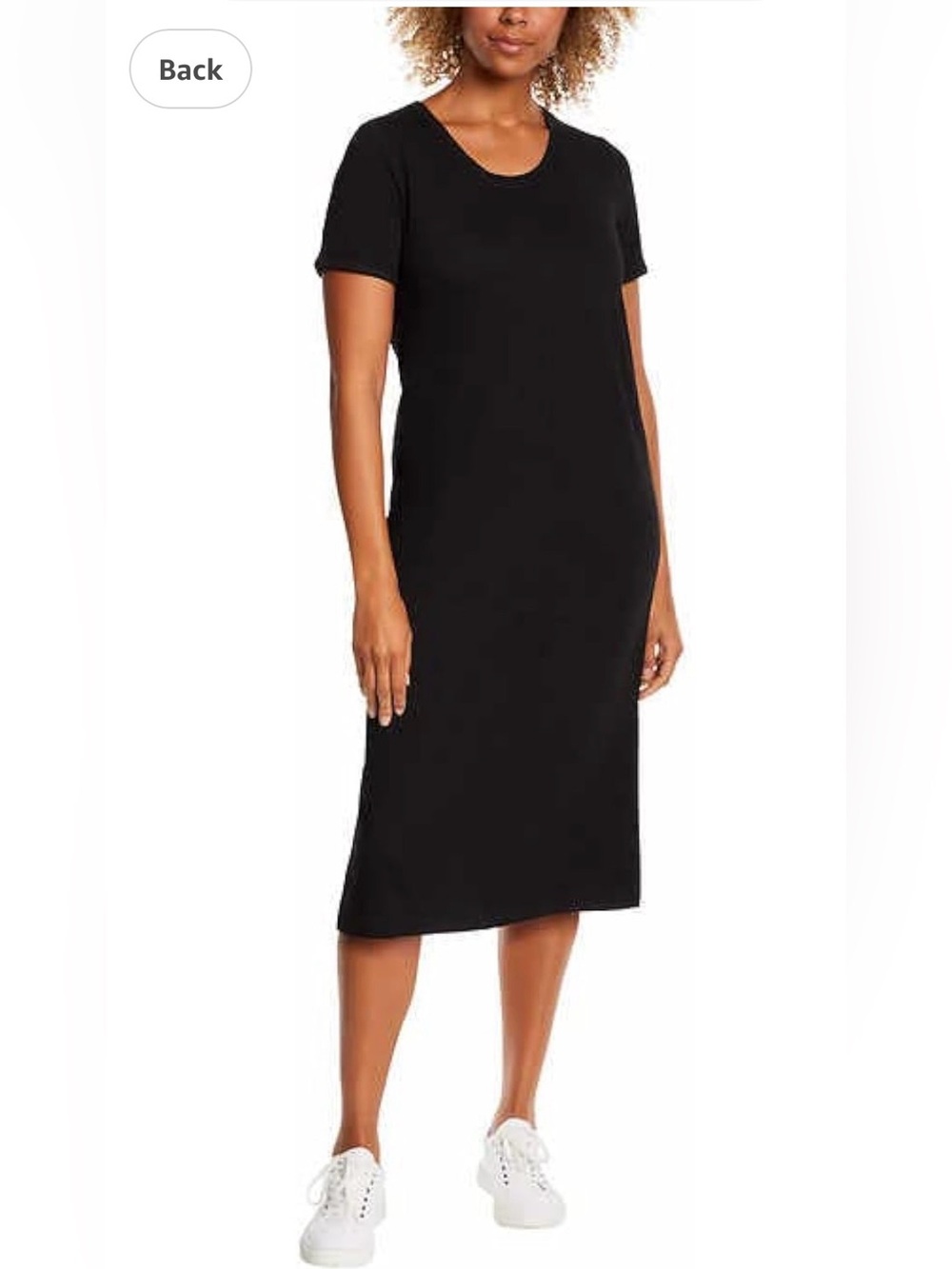 Jessica Simpson Black Sheath Midi Dress Short Sleeve Size Large PTP 22” EUC